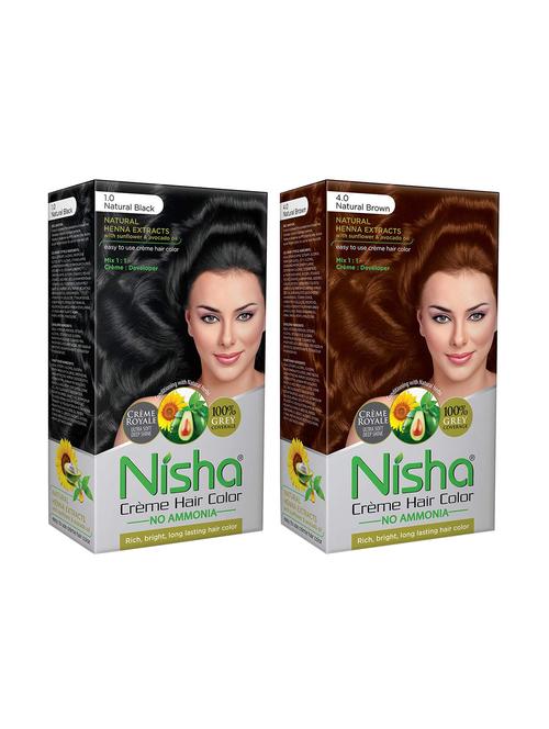 nisha creme hair color (natural black and natural brown) - 18500030 - Very Small Image - 1