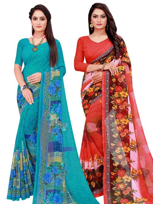 women's saree combo with blouse - 18500625 - Very Small Image - 1