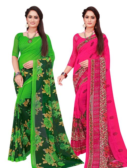 women's saree combo with blouse - 18500853 - Very Small Image - 1