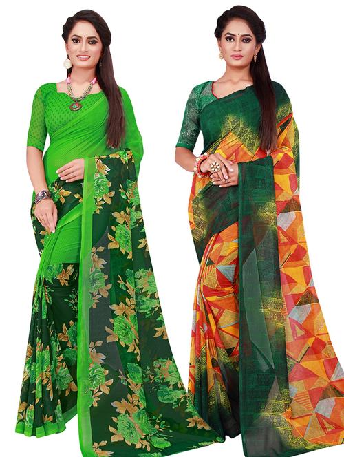 pack of 2 printed sarees  - 18500872 - Very Small Image - 1