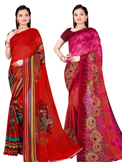 women's saree combo with blouse - 18501345 - Very Small Image - 1