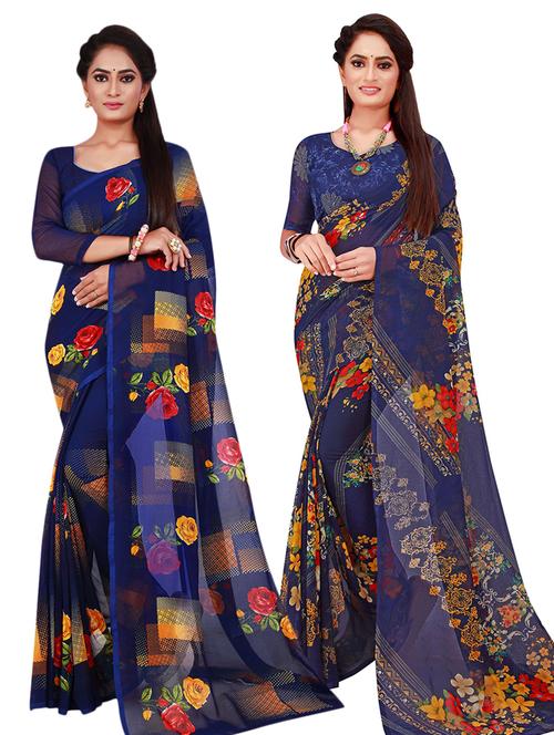 women's saree combo with blouse - 18501390 - Very Small Image - 1
