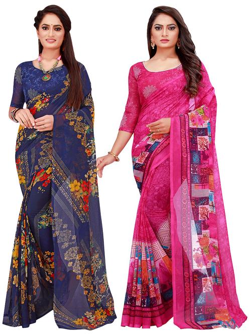 women's saree combo with blouse - 18501527 - Very Small Image - 1