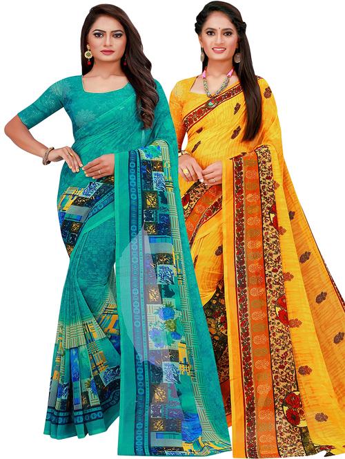 women's saree combo with blouse - 18502108 - Very Small Image - 1