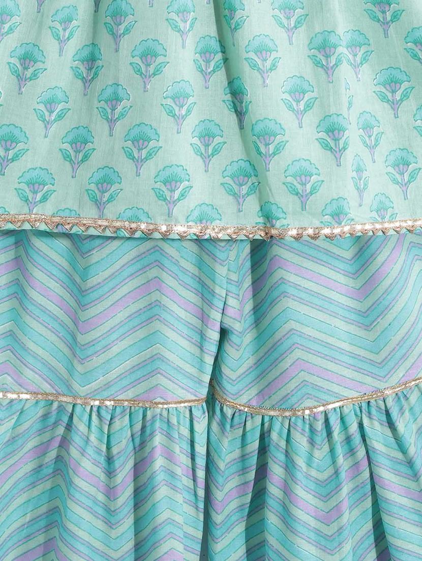 girls gota work kurta sharara set - 18502407 - Zoom Image - 4