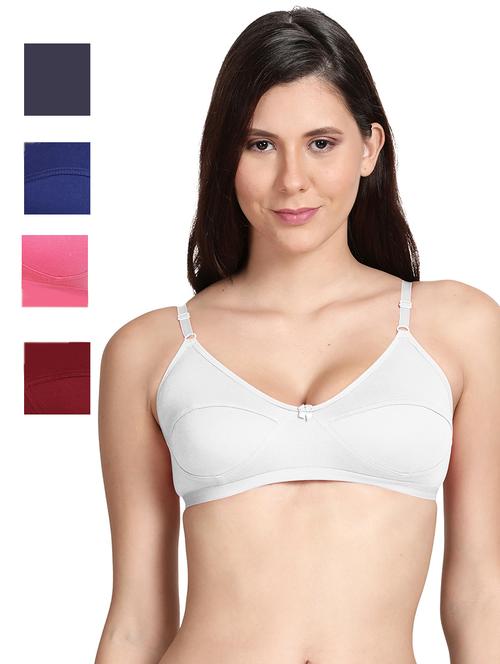 pack of 5 solid regular bra - 18502526 - Very Small Image - 1