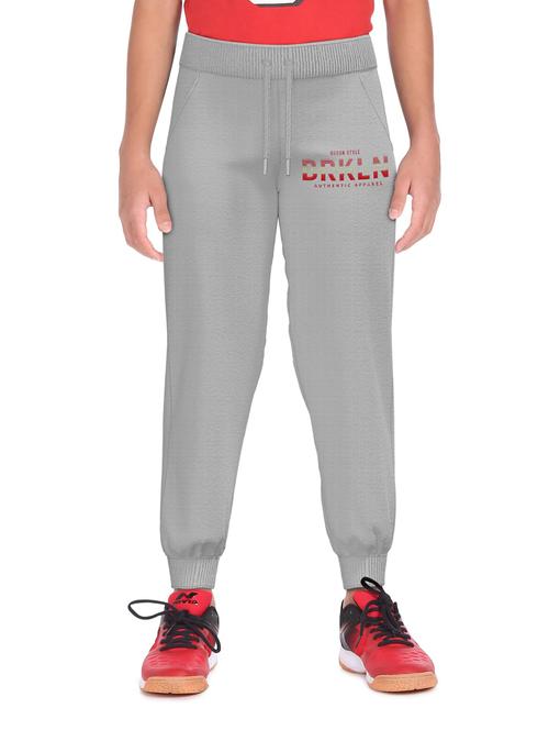 boys grey mid rise joggers - 18502705 - Very Small Image - 1