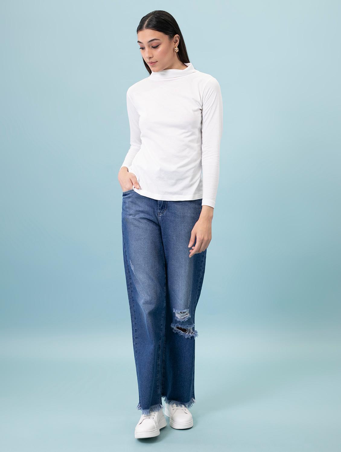 women's straight turtle neck top - 18507751 - Standard Image - 3