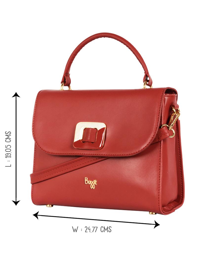 red solid regular satchel - 18507959 - Standard Image - 3