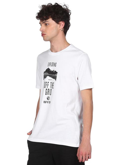 white chest-print t-shirt - 18508824 - Very Small Image - 1