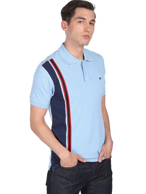 light blue color block polo t-shirt  - 18509398 - Very Small Image - 1