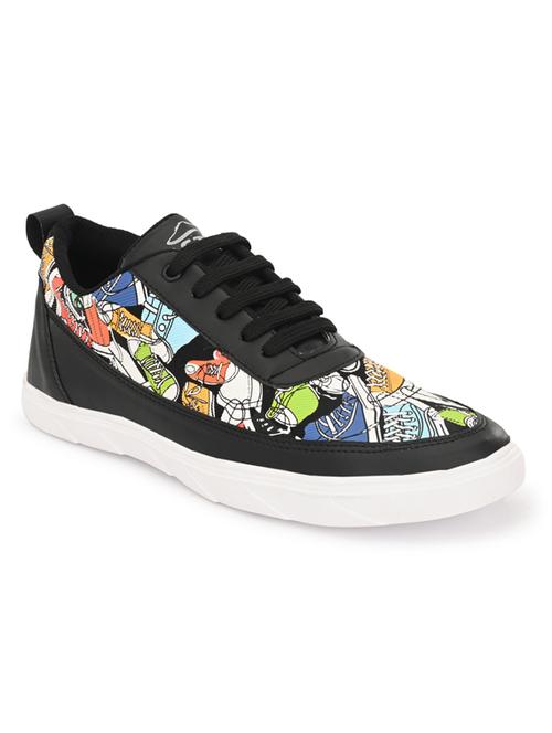 black synthetic lace up sneakers - 18509541 - Very Small Image - 1