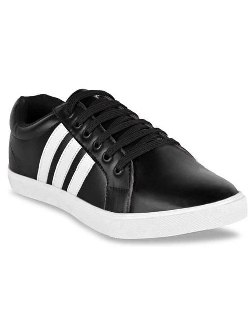 black synthetic lace up sneakers - 18509552 - Very Small Image - 1