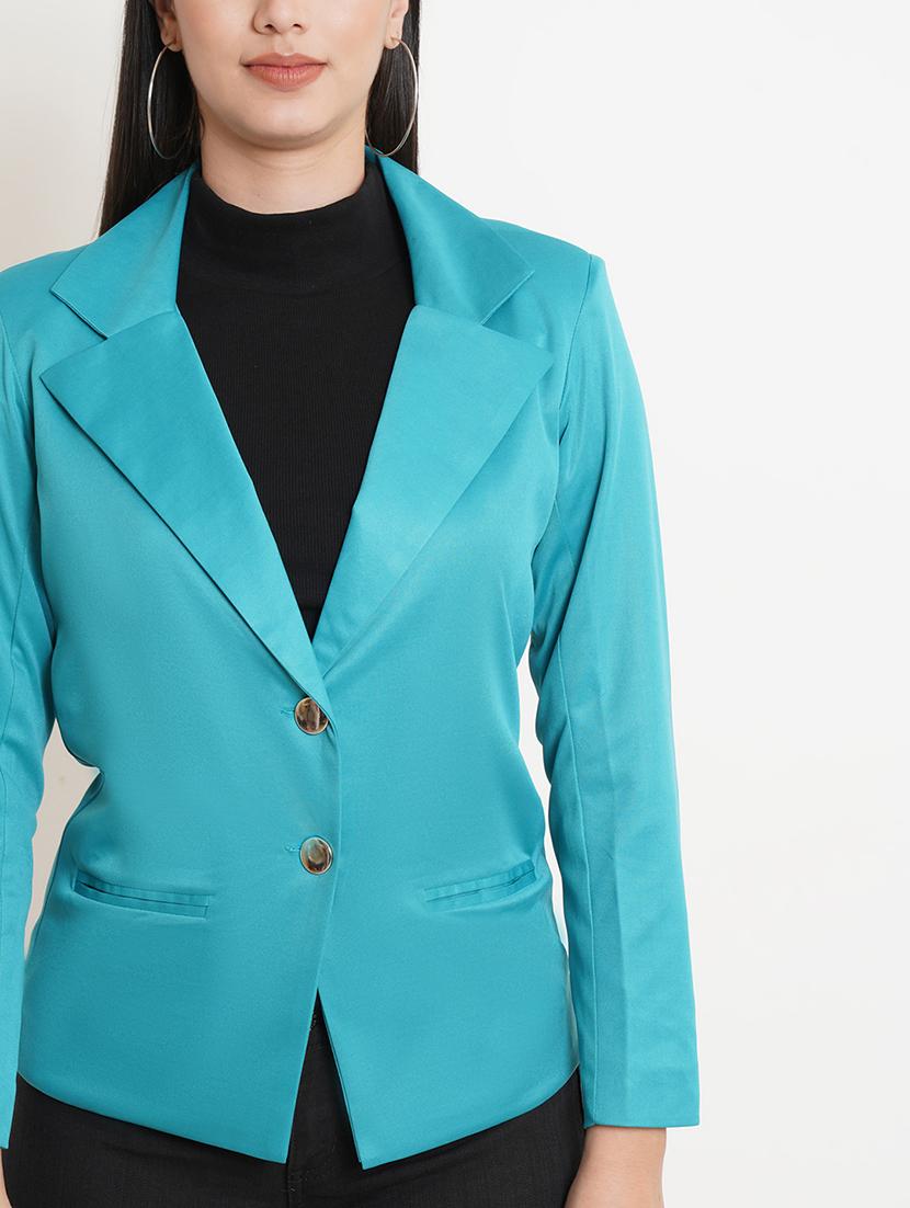 lapel neck solid casual blazer - 18509696 - Zoom Image - 4