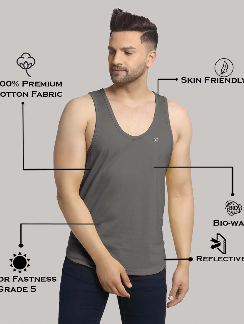 grey solid vest - 18510181 - Standard Image - 3