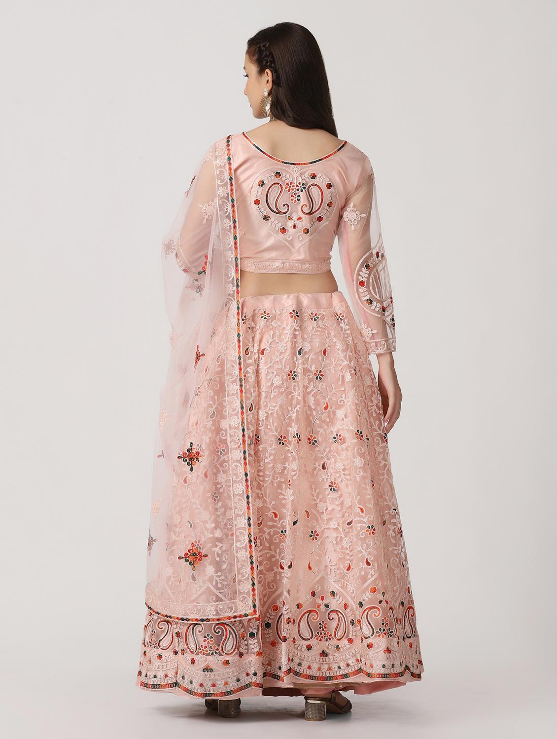 embroidered flared lehenga - 18510542 - Standard Image - 2