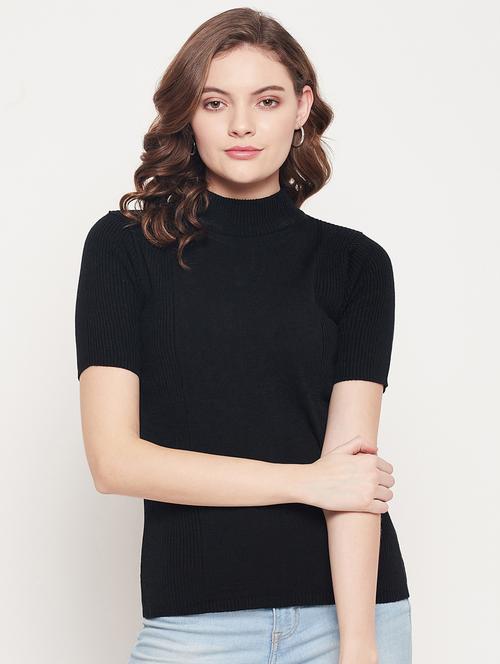 high neck solid pullover  - 18512206 - Very Small Image - 1