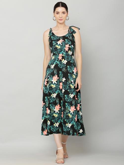 women's fit & flare self design dress - 18513864 - Very Small Image - 1