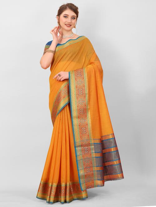 jacquard work kanjivaram saree with blouse - 18514138 - Very Small Image - 1