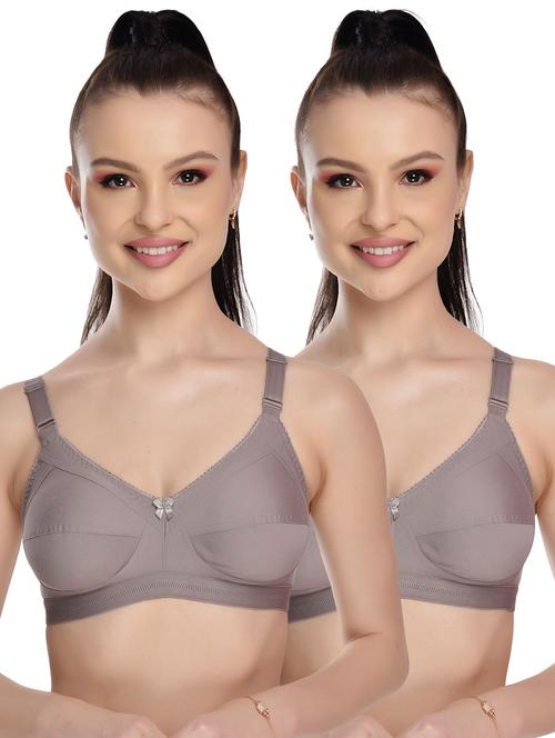pack of 2 non padded solid regular bra - 18514866 - Very Small Image - 1