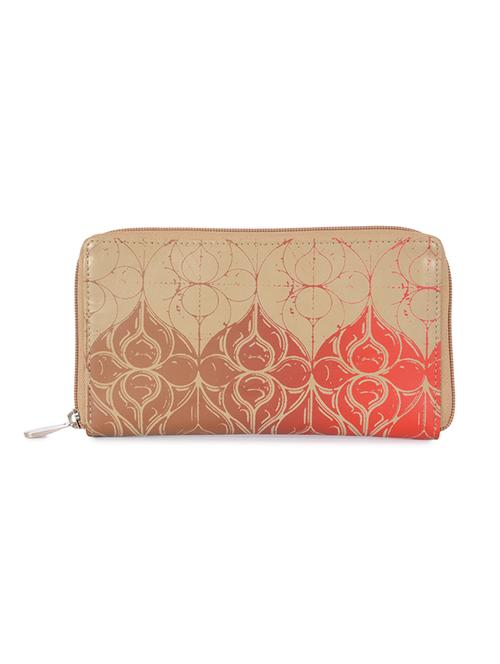 beige printed wallet - 18514930 - Very Small Image - 1