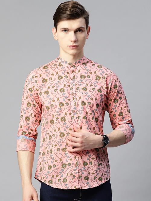 mens self design casual shirt - 18515185 - Very Small Image - 1