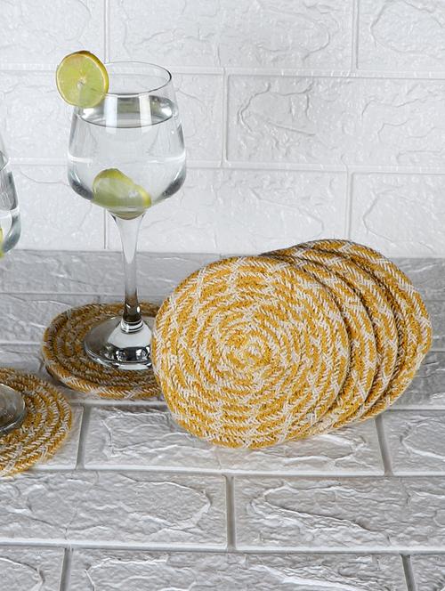 mnd villa jute coaster set, natural rope coasters 5x5 inch (set of 6 pcs) - 18515437 - Very Small Image - 1