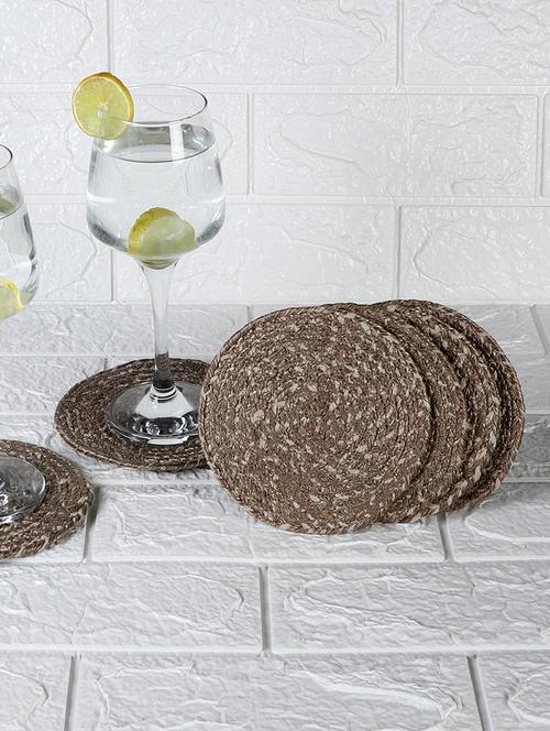 mnd villa jute coaster set, natural rope coasters 5x5 inch (set of 6 pcs) - 18515443 - Very Small Image - 1