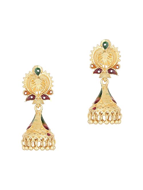 gold metal drop earring - 18516624 - Very Small Image - 1