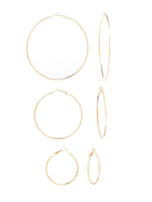 gold metal hoop earring - 18516945 - Very Small Image - 1