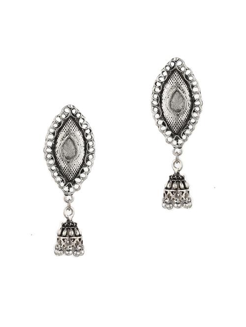 silver metal jhumka earring - 18516954 - Very Small Image - 1