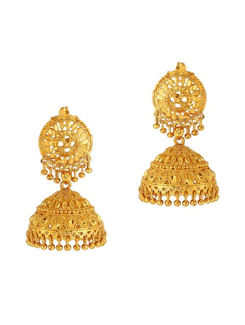 gold plated jhumka earring - 18517002 - Very Small Image - 1