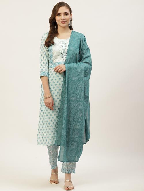 printed kurta pant with dupatta set - 18517033 - Very Small Image - 1