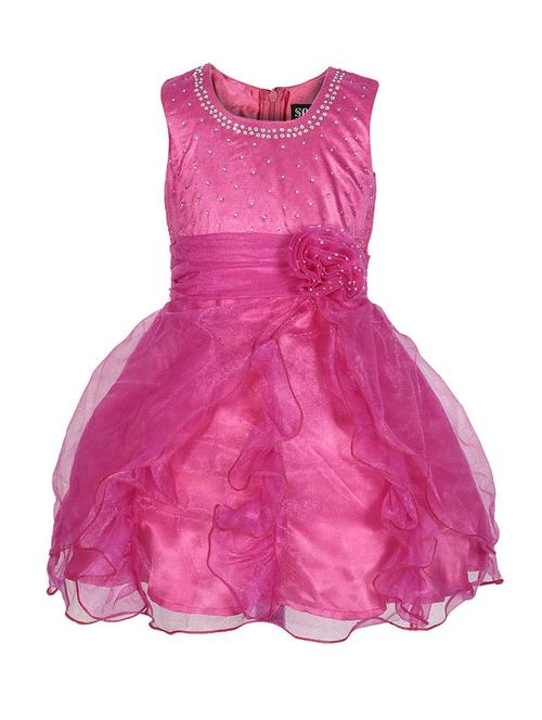 girls round neck sleeveless frock - 18517170 - Very Small Image - 1