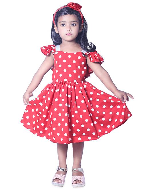 girls v neck short sleeves frock - 18517357 - Very Small Image - 1