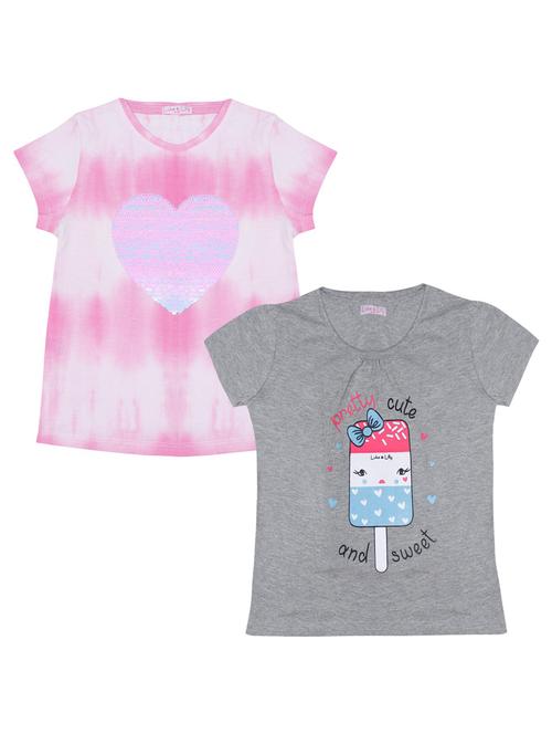 girls pack of 2 graphic print regular tee - 18517828 - Very Small Image - 1