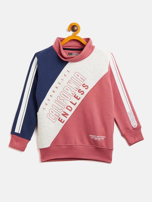 boys high neck color block sweatshirt - 18518423 - Very Small Image - 1