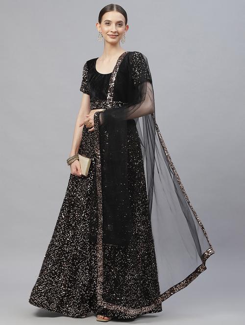 lehenga choli and dupatta with sequence work - 18518623 - Very Small Image - 1