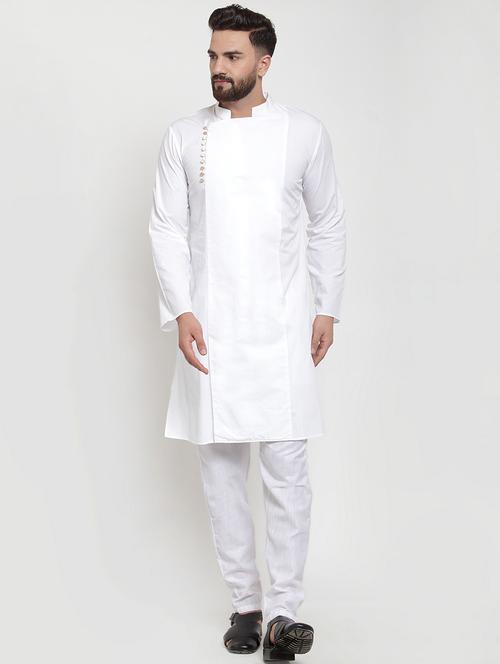 white solid long kurta - 18518768 - Very Small Image - 1