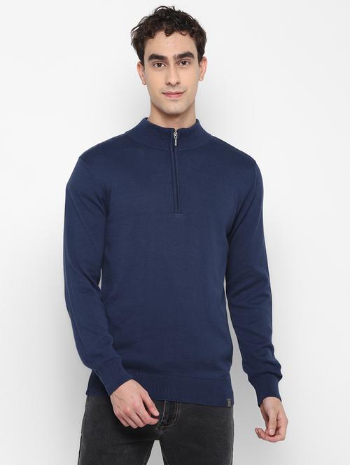 navy blue cotton pullover - 18519193 - Very Small Image - 1