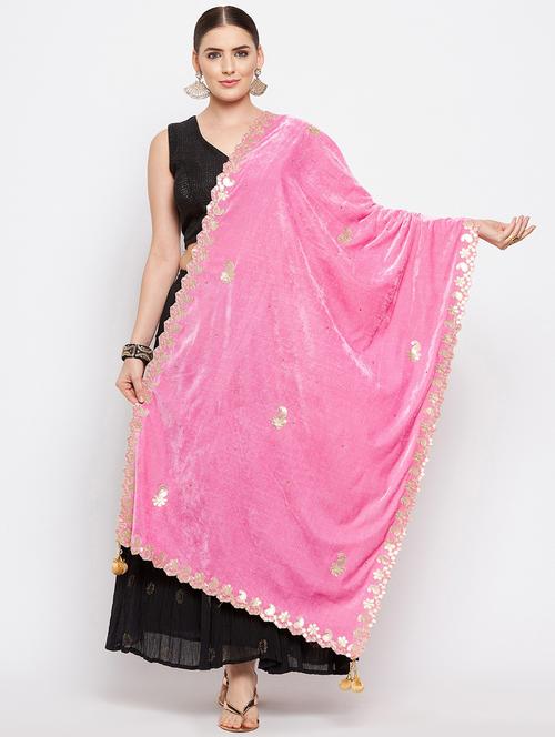  gotta patti velvet dupatta - 18519303 - Very Small Image - 1
