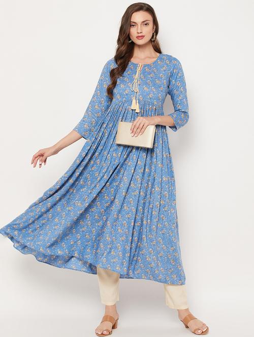 women's flared kurta - 18519392 - Very Small Image - 1