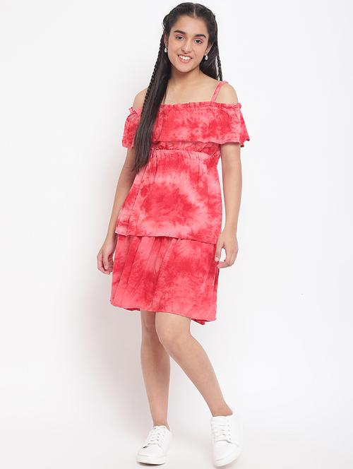 girls off shoulder short sleeves frock - 18519506 - Very Small Image - 1