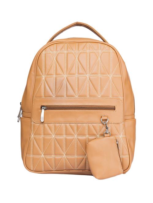 beige textured regular backpack - 18519577 - Very Small Image - 1