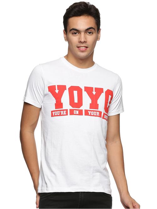 white chest print t-shirt - 18519776 - Very Small Image - 1