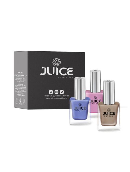 juice nail polish pack of 3 charm pink -12 sweet orange - 24 cornflower - 76 gloss combo_3 - 18519862 - Very Small Image - 1