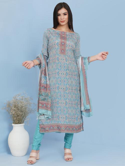 digital printed unstitched suit set  - 18520304 - Very Small Image - 1