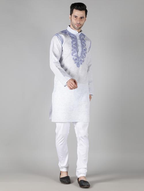 embroidered melange medium kurta - 18520373 - Very Small Image - 1