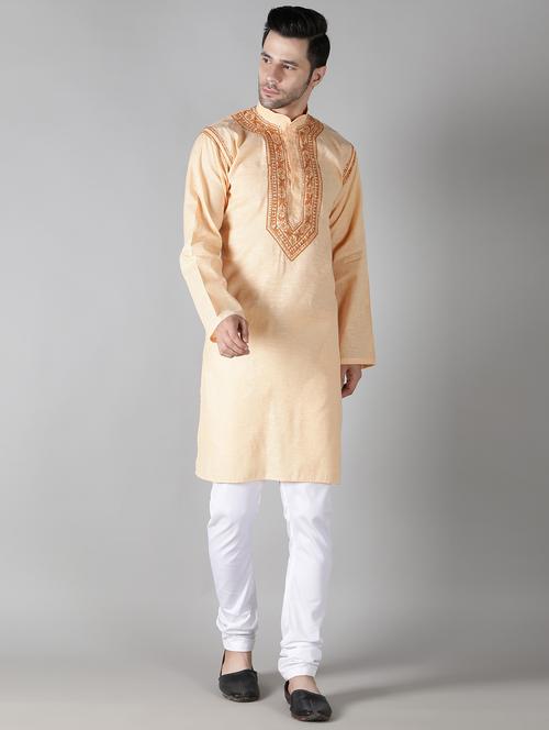 embroidered melange medium kurta - 18520377 - Very Small Image - 1