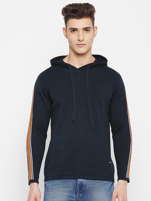 navy blue hooded pullover - 18522551 - Very Small Image - 1